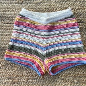 Zara Multicolor Striped High Waist Shorts